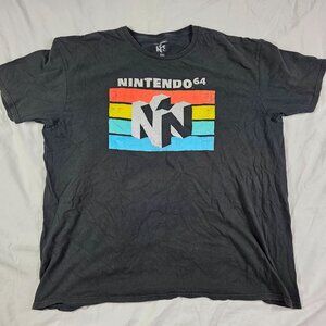 Nintendo 64 Mens Size 2XL Black Graphic T Shirt Retro Gaming Short Sleeve Casual
